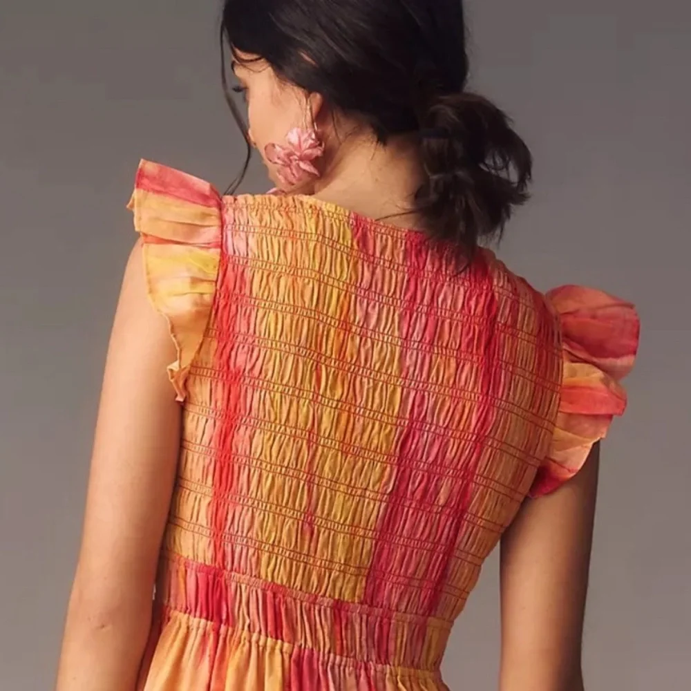 Anthropologie The Peregrine Midi Dress Pink Orange Maxi Size XS - Picture 6 of 16